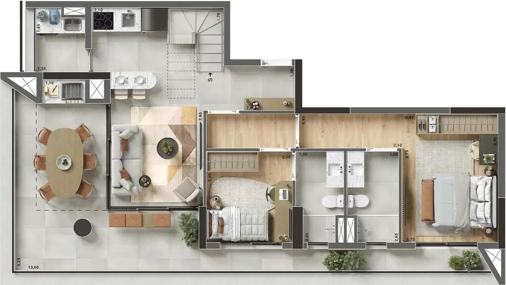 Cobertura, 2 quartos, 146 m² - Foto 8