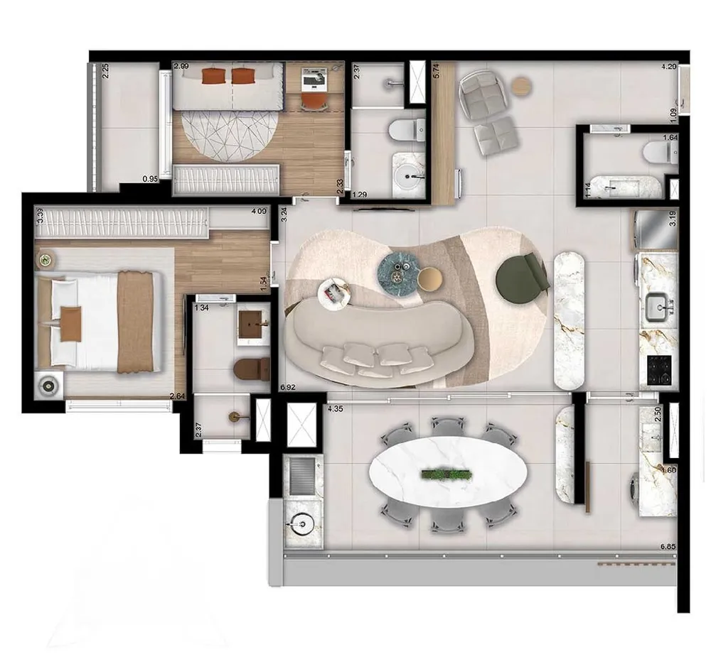Cobertura, 3 quartos, 198 m² - Foto 8