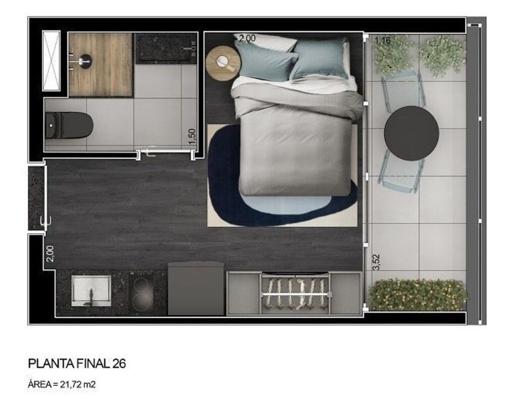 Apartamento, 1 quarto, 22 m² - Foto 7
