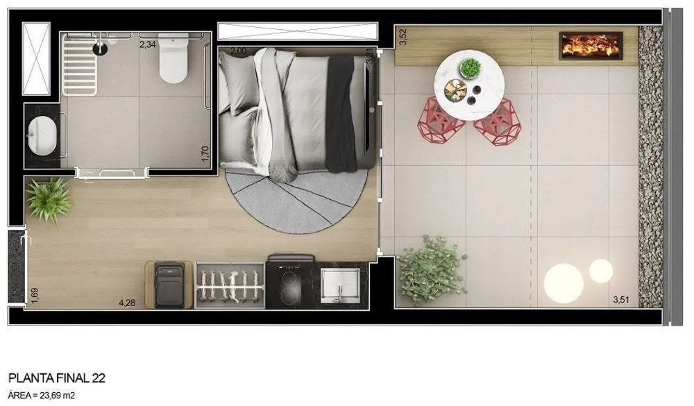 Apartamento, 1 quarto, 22 m² - Foto 11