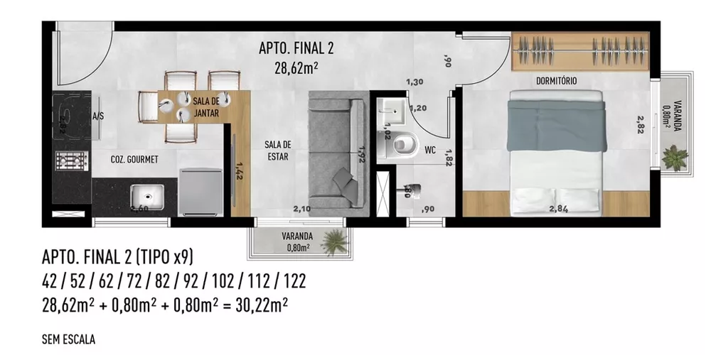 Apartamento, 2 quartos, 37 m² - Foto 12