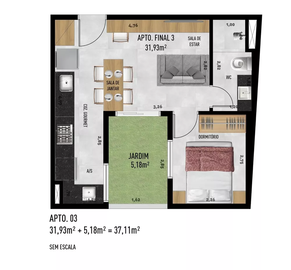 Apartamento, 2 quartos, 37 m² - Foto 19