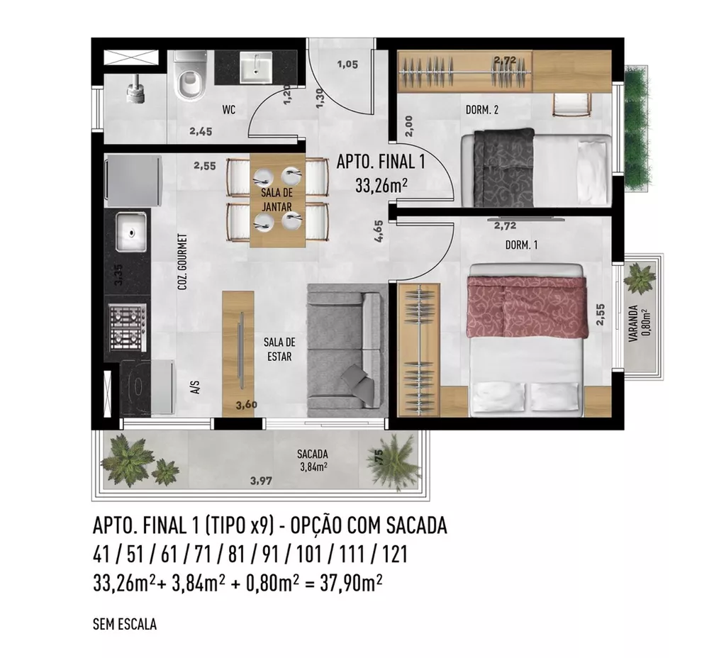 Apartamento, 2 quartos, 37 m² - Foto 22