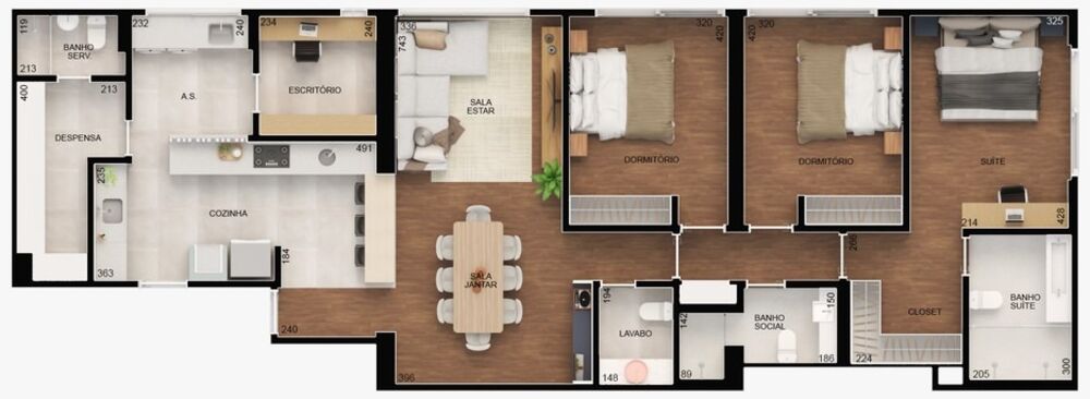 Apartamento, 3 quartos, 149 m² - Foto 3