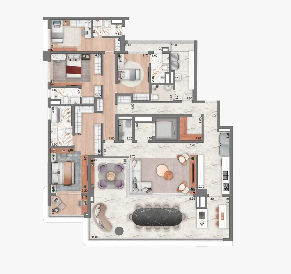 Apartamento, 4 quartos, 251 m² - Foto 2