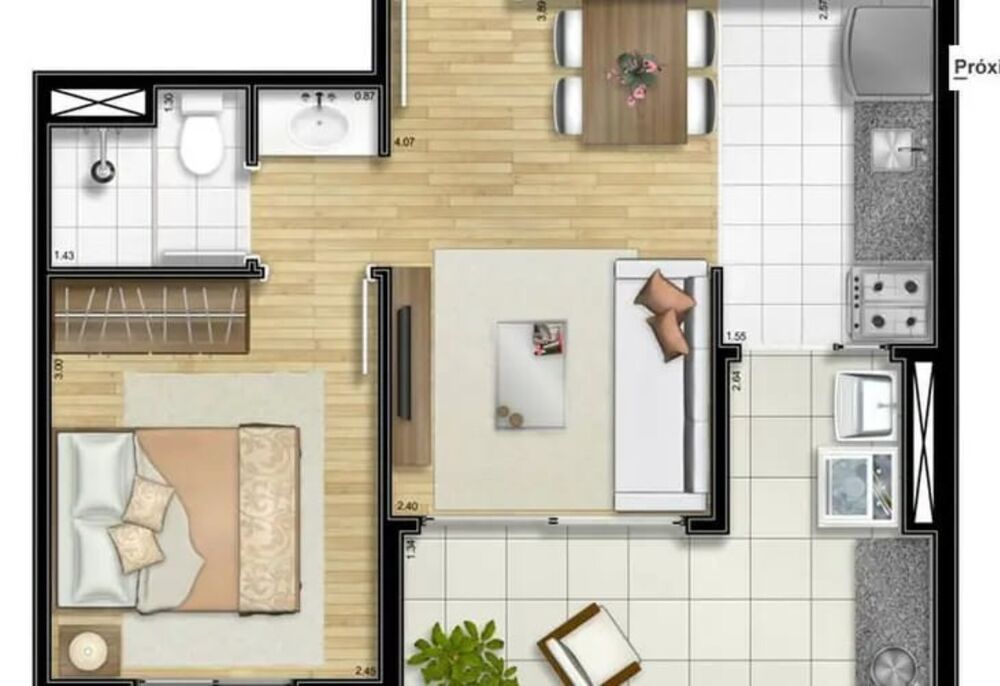 Apartamento, 1 quarto, 50 m² - Foto 6