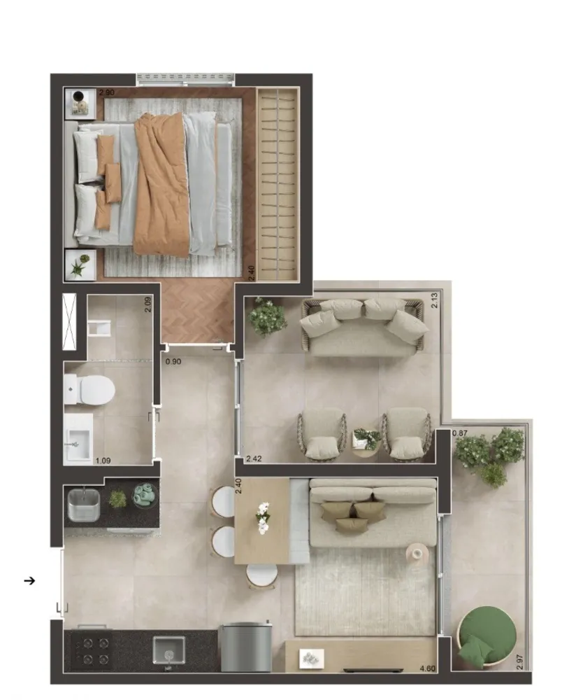 Apartamento, 2 quartos, 31 m² - Foto 8