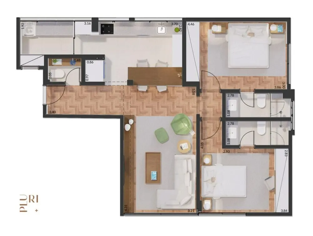 Apartamento, 2 quartos, 87 m² - Foto 3