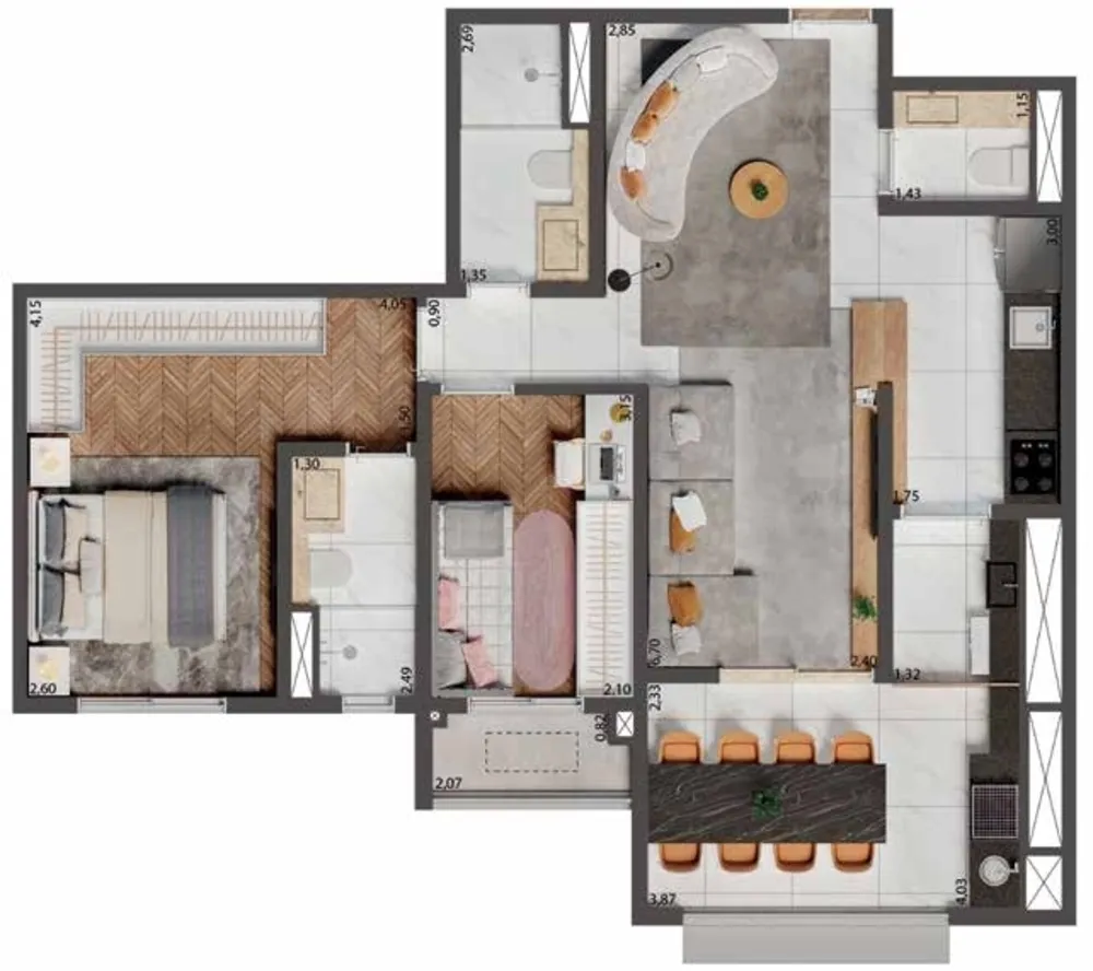 Apartamento, 2 quartos, 75 m² - Foto 7