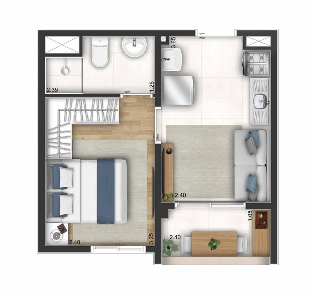 Apartamento, 1 quarto, 34 m² - Foto 8