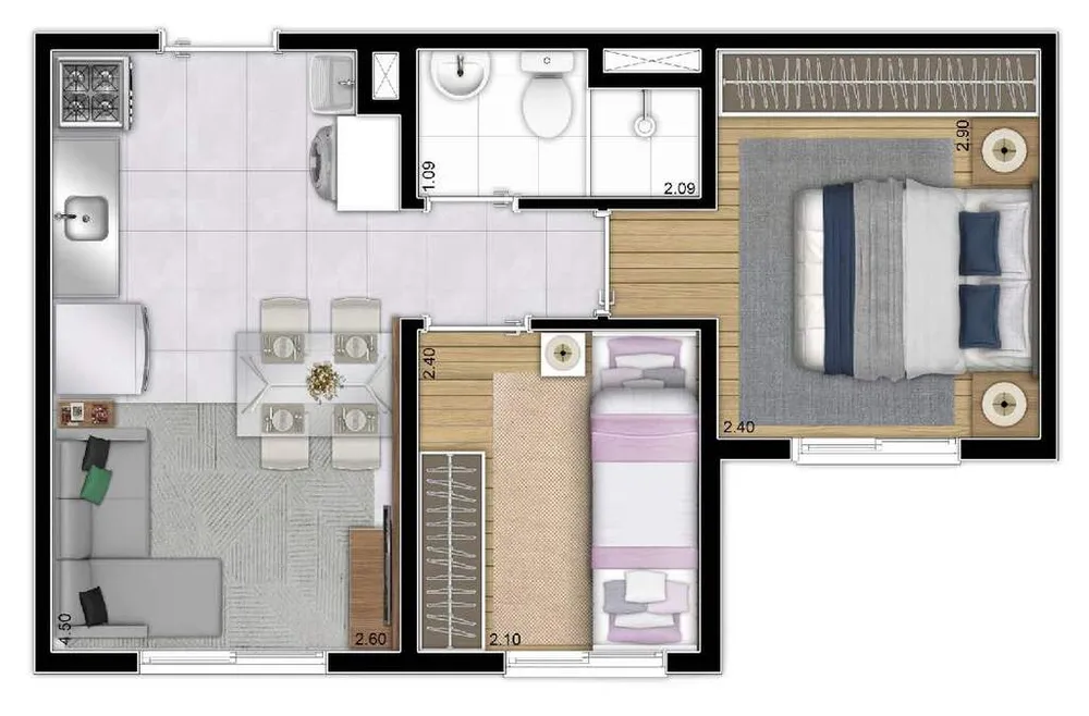 Apartamento, 2 quartos, 32 m² - Foto 4