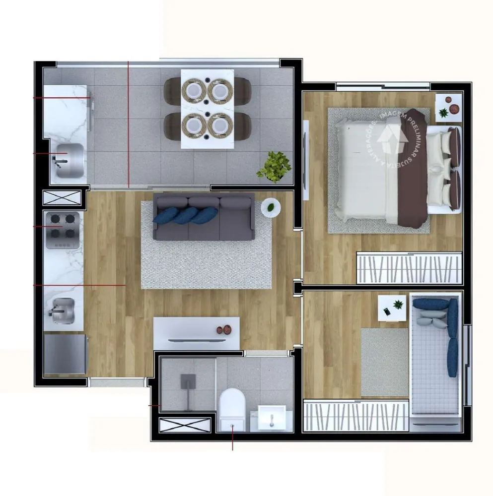 Apartamento, 2 quartos, 35 m² - Foto 8