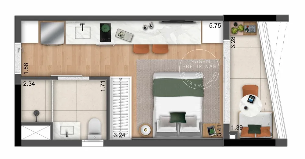 Apartamento, 1 quarto, 26 m² - Foto 8