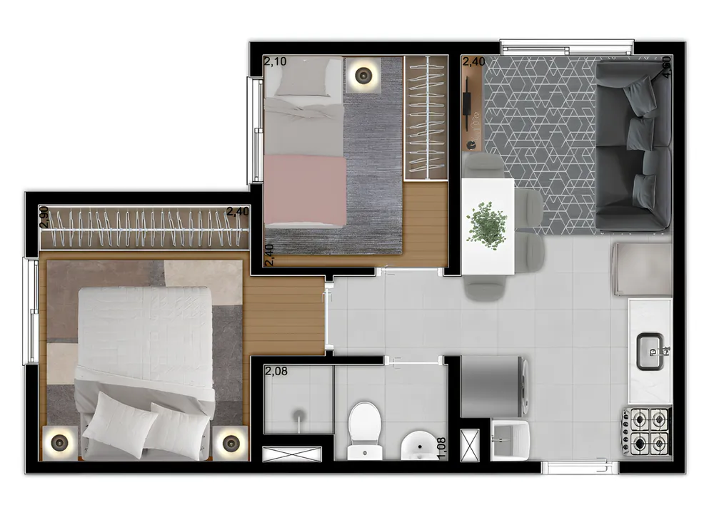 Apartamento, 2 quartos, 31 m² - Foto 12