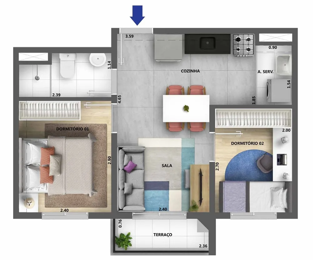 Apartamento, 1 quarto, 34 m² - Foto 7
