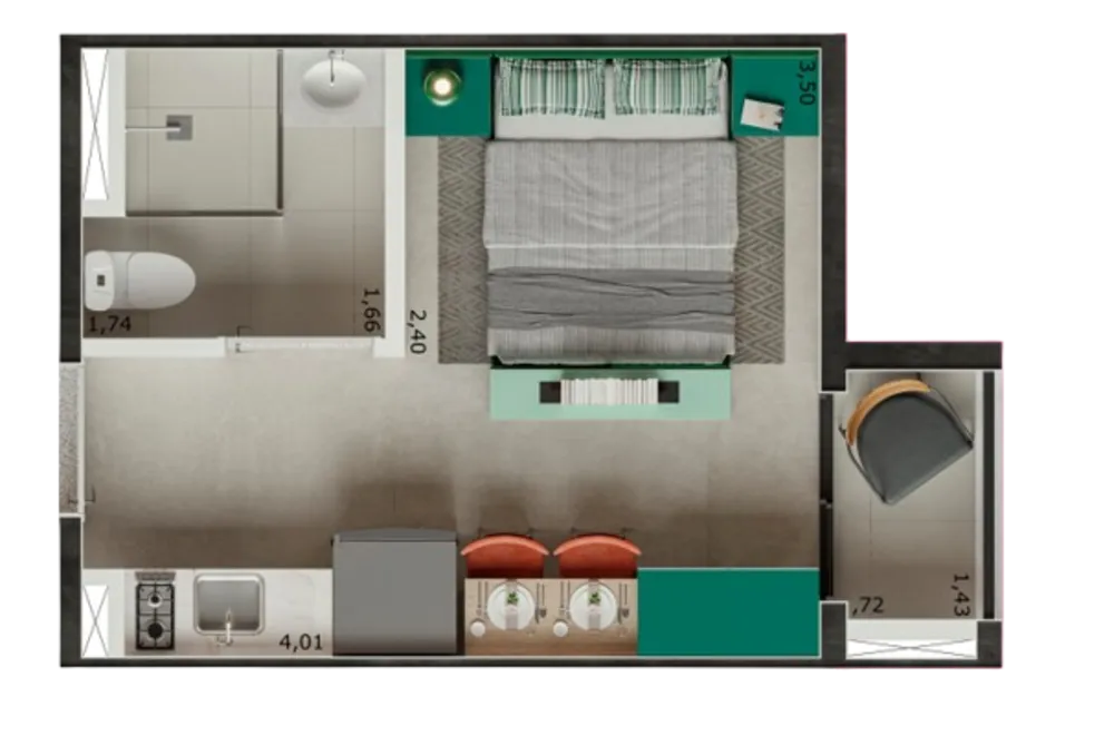 Apartamento, 1 quarto, 41 m² - Foto 5