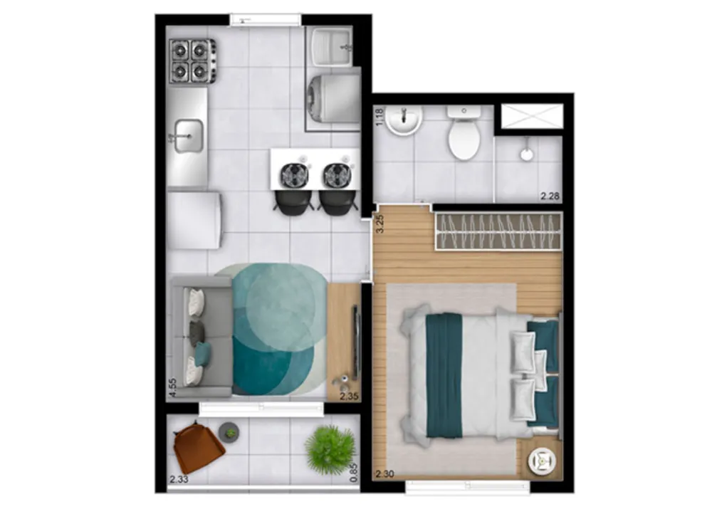 Apartamento, 1 quarto, 28 m² - Foto 11