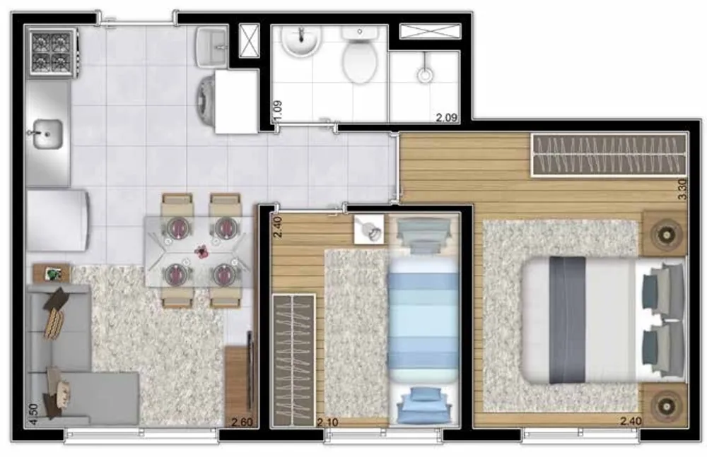 Apartamento, 2 quartos, 35 m² - Foto 4