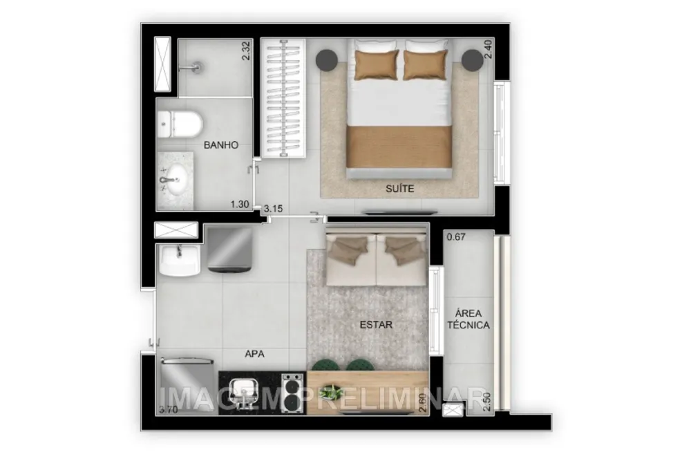 Apartamento, 1 quarto, 26 m² - Foto 9