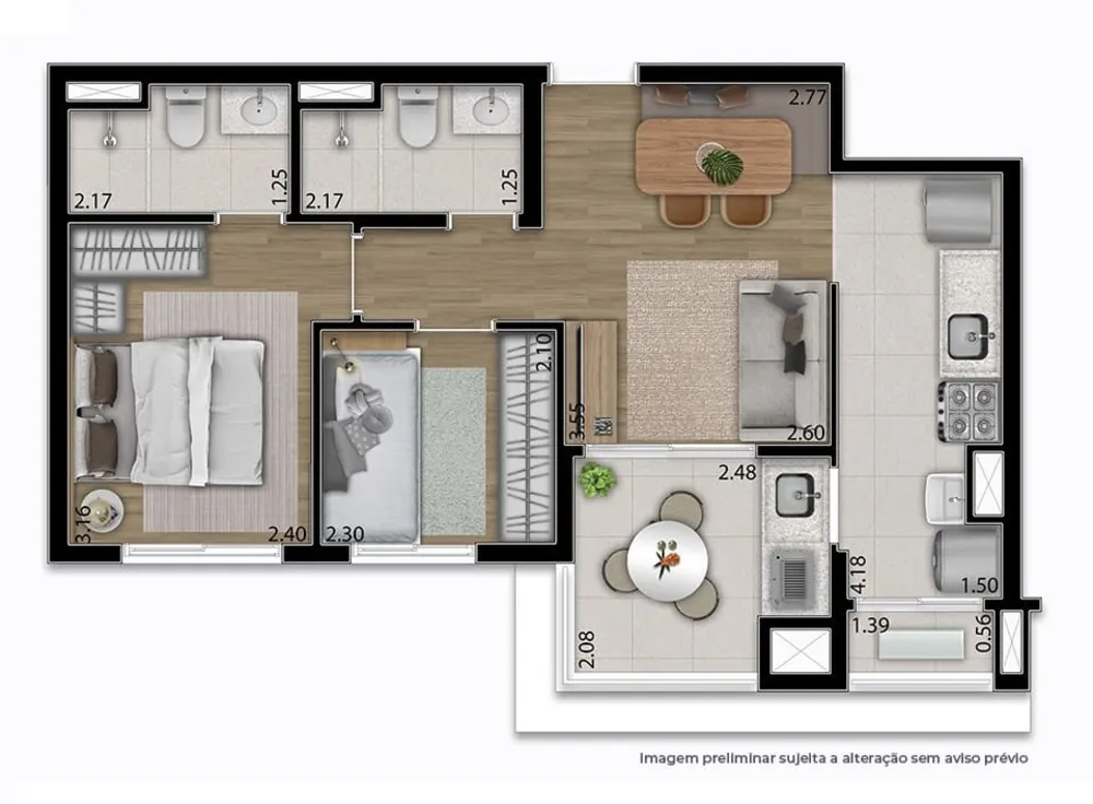 Apartamento, 2 quartos, 50 m² - Foto 8