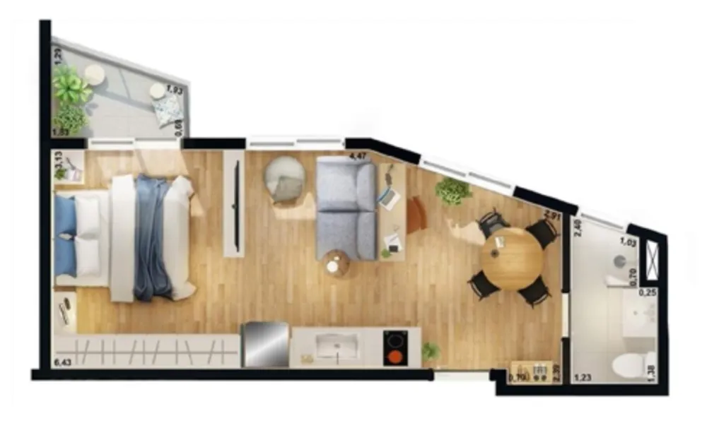 Apartamento, 1 quarto, 55 m² - Foto 3