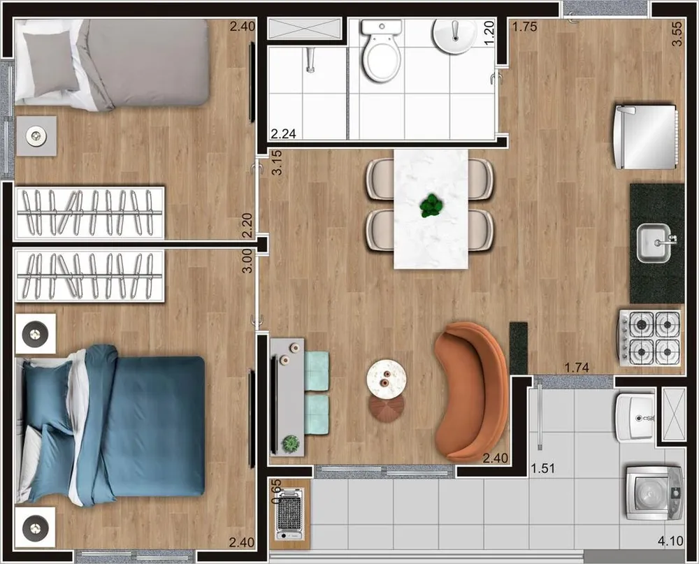 Apartamento, 2 quartos, 38 m² - Foto 11