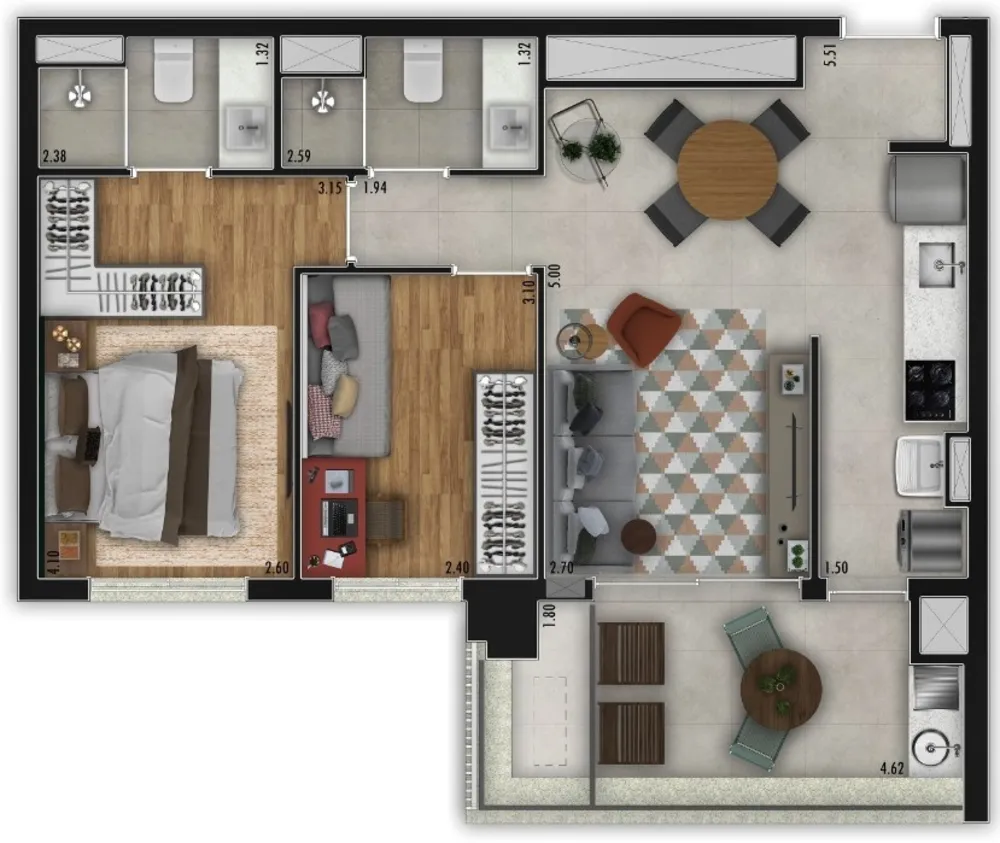Apartamento, 1 quarto, 36 m² - Foto 7