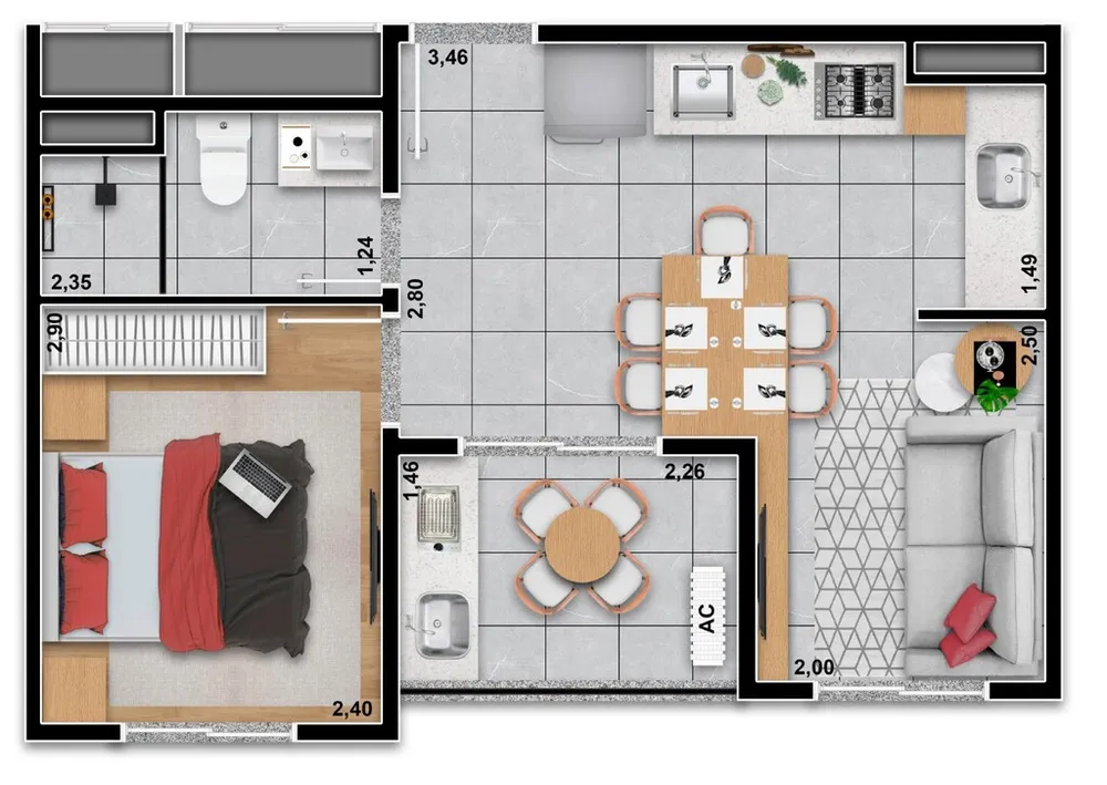 Apartamento, 2 quartos, 40 m² - Foto 8
