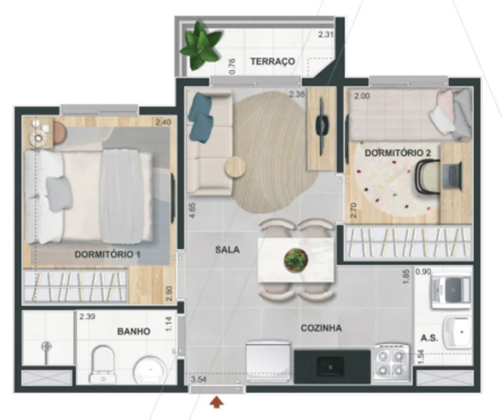 Apartamento, 2 quartos, 34 m² - Foto 4