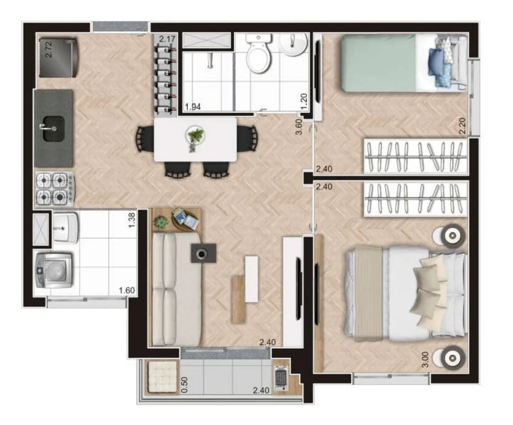 Apartamento, 2 quartos, 37 m² - Foto 11