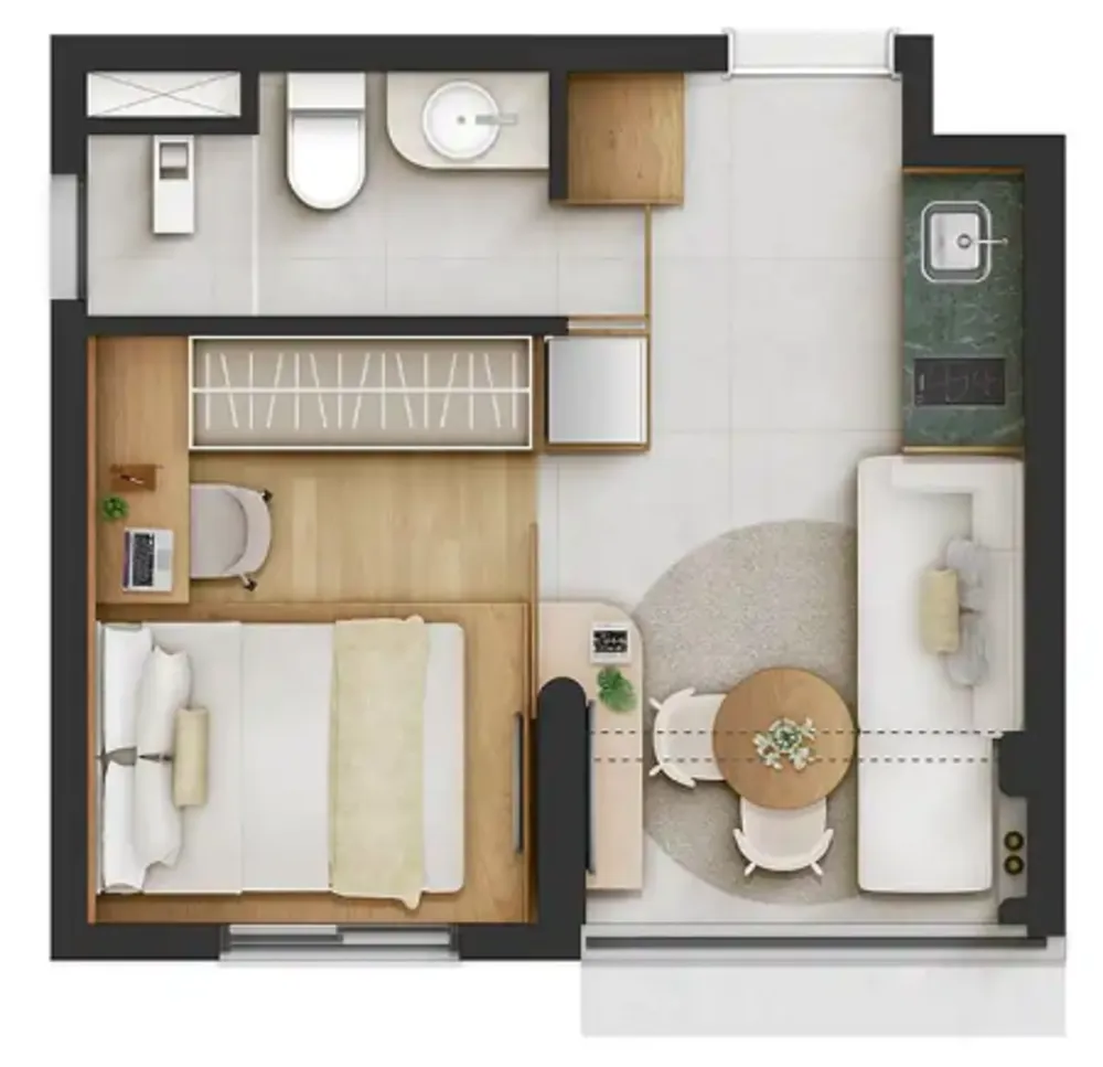 Apartamento, 1 quarto, 24 m² - Foto 2