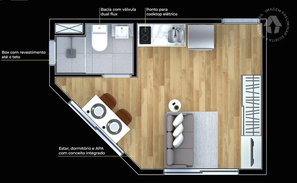 Apartamento, 1 quarto, 20 m² - Foto 7