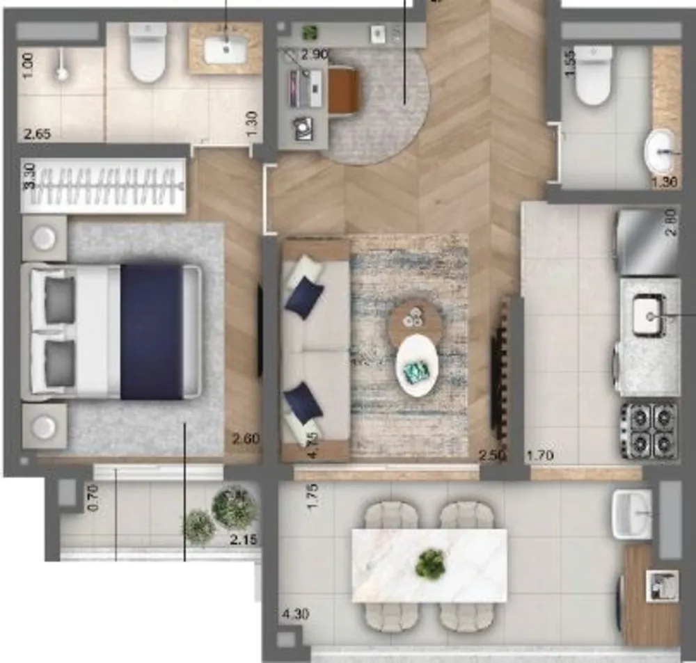 Apartamento, 2 quartos, 62 m² - Foto 2