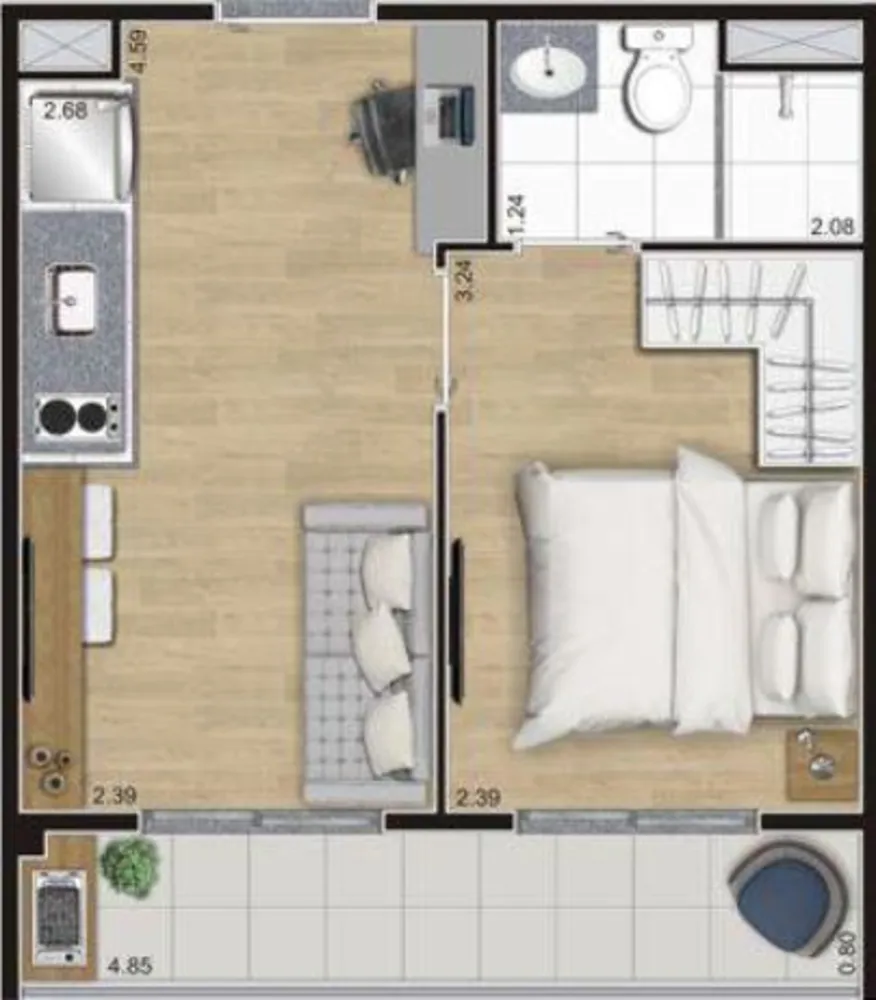 Apartamento, 2 quartos, 43 m² - Foto 7