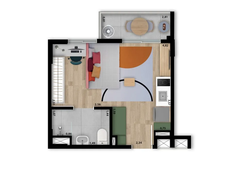 Apartamento, 2 quartos, 35 m² - Foto 6