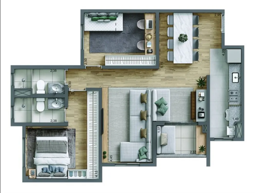 Apartamento, 3 quartos, 69 m² - Foto 12