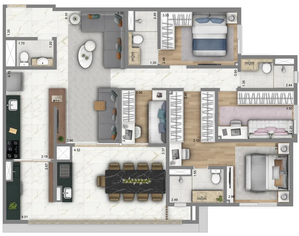 Apartamento, 3 quartos, 100 m² - Foto 7