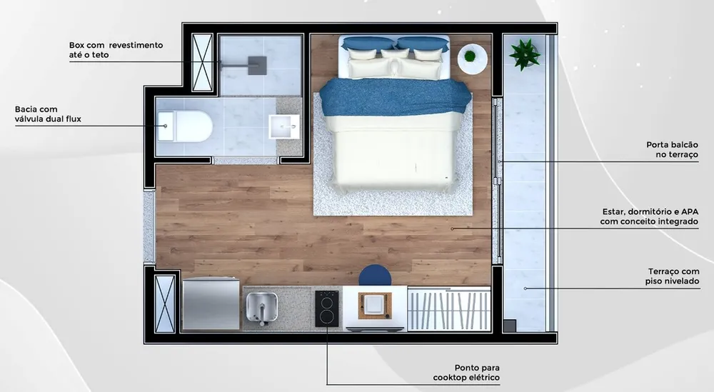 Apartamento, 1 quarto, 16 m² - Foto 8