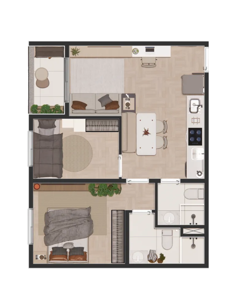Apartamento, 2 quartos, 44 m² - Foto 8