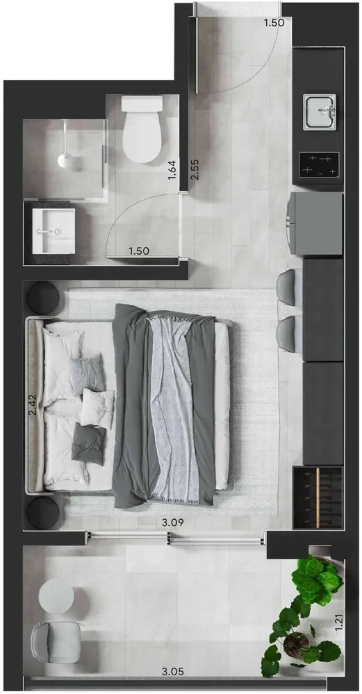 Apartamento, 2 quartos, 36 m² - Foto 3