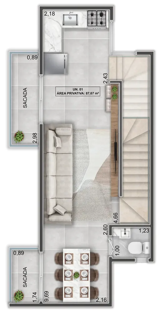 Casa, 2 quartos, 79 m² - Foto 8