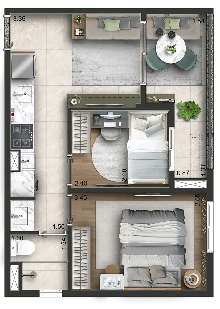 Apartamento, 2 quartos, 39 m² - Foto 8