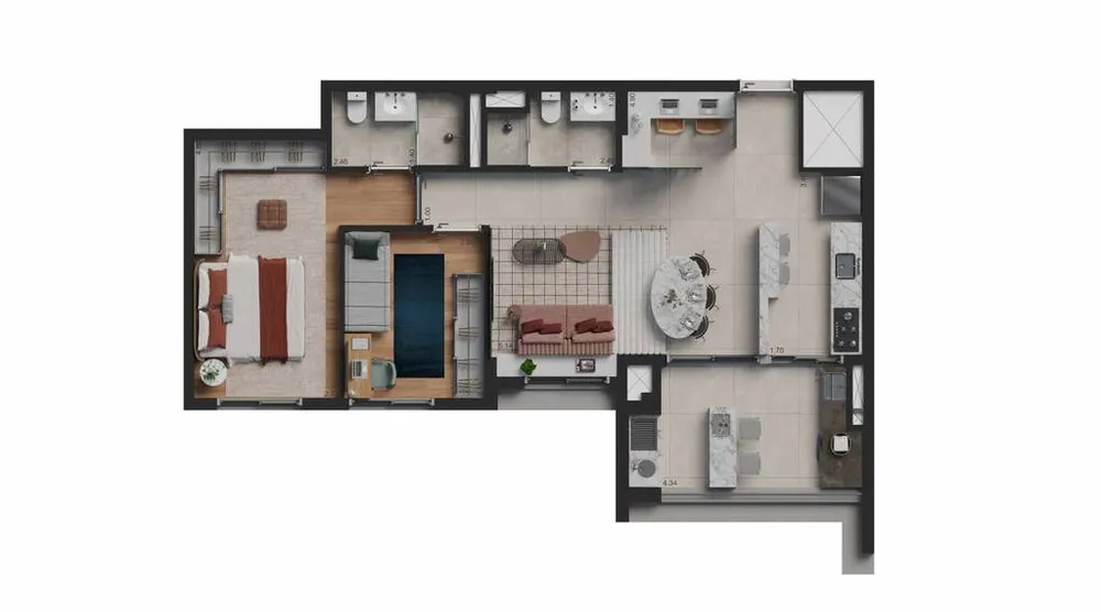 Apartamento, 2 quartos, 72 m² - Foto 6