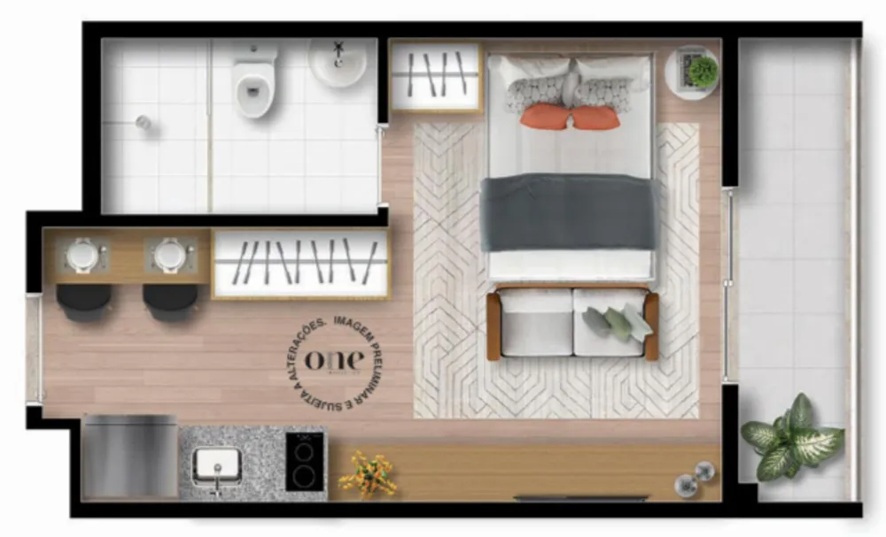 Apartamento, 1 quarto, 25 m² - Foto 2