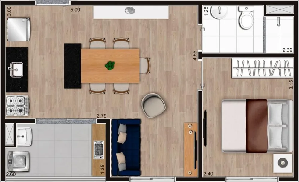 Apartamento, 2 quartos, 37 m² - Foto 4
