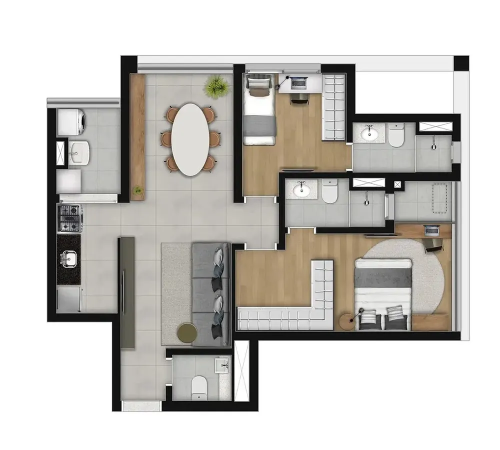 Apartamento, 3 quartos, 104 m² - Foto 2