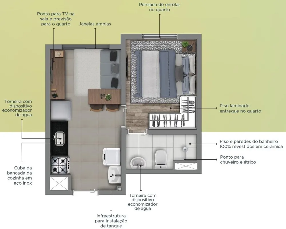 Apartamento, 2 quartos, 33 m² - Foto 7