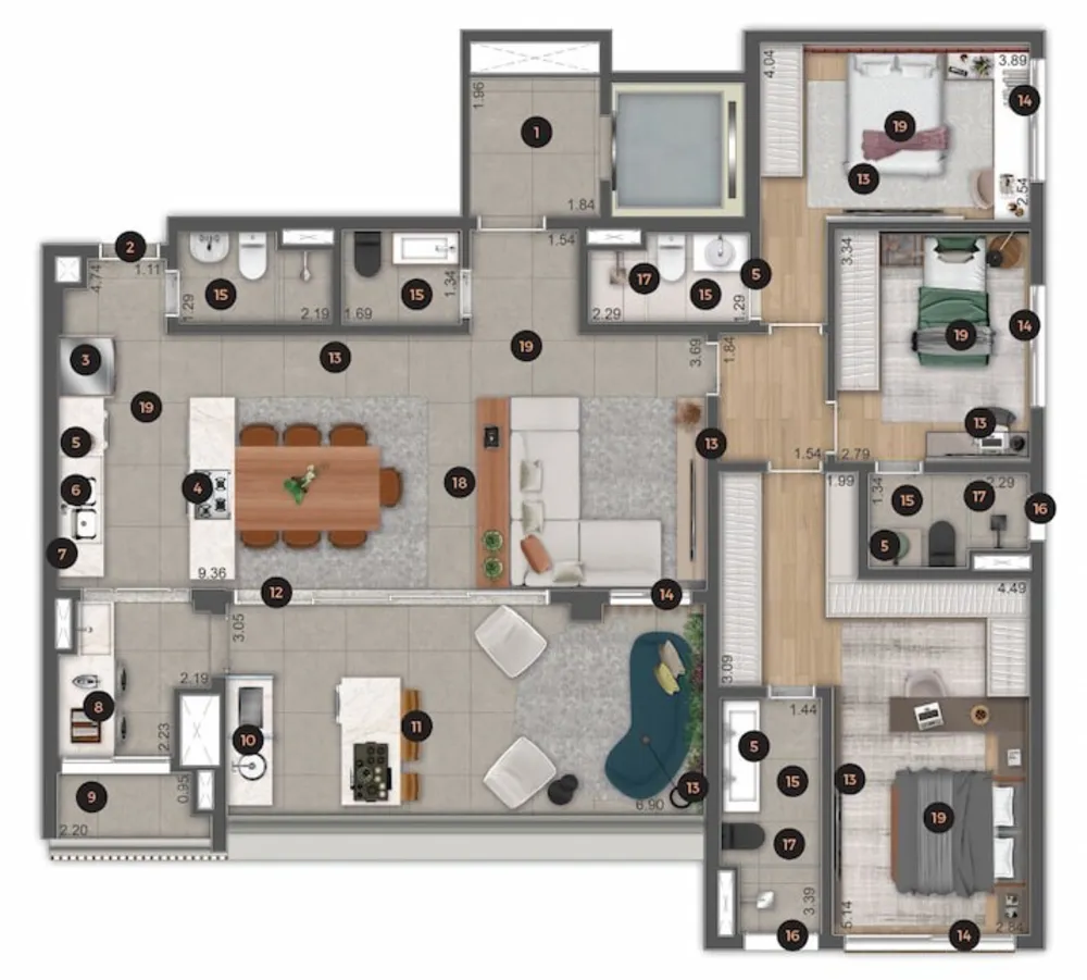 Apartamento, 4 quartos, 151 m² - Foto 9