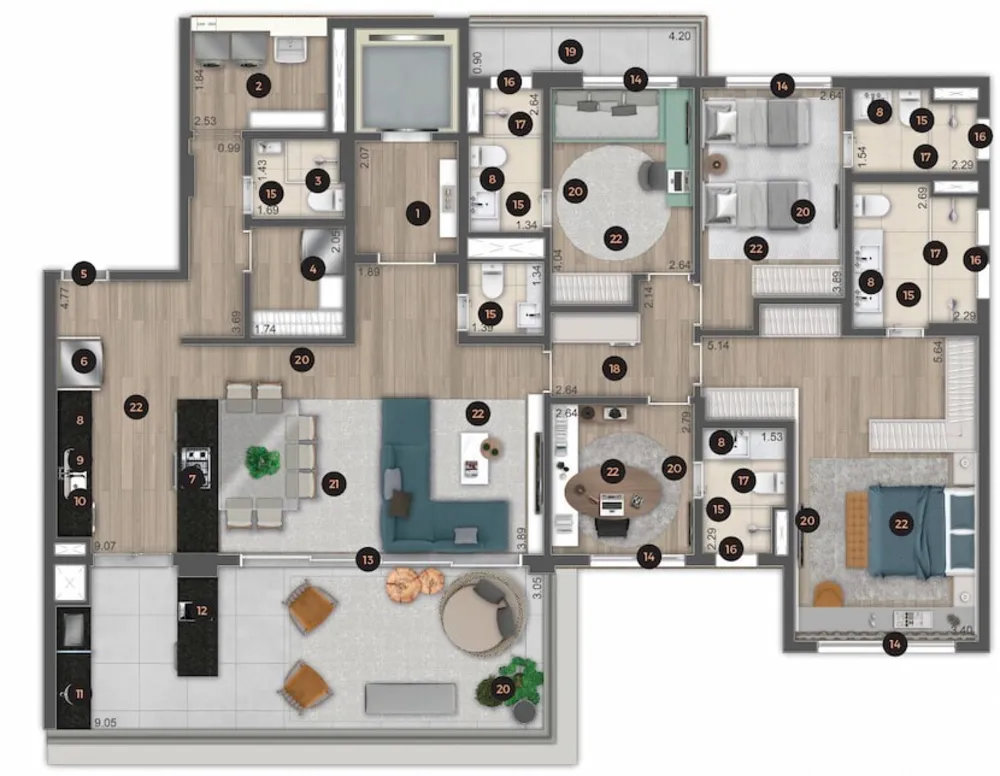 Apartamento, 4 quartos, 151 m² - Foto 3
