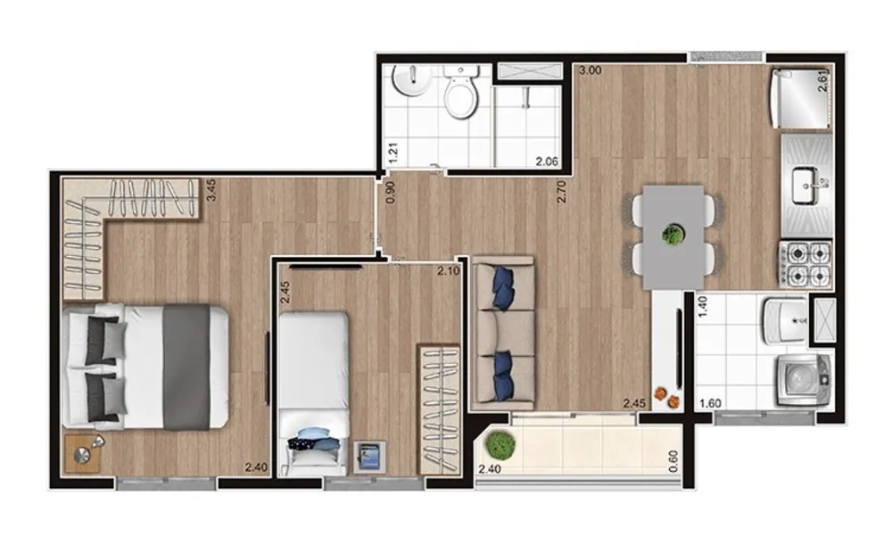 Apartamento, 2 quartos, 37 m² - Foto 4